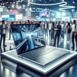 "Samsung Galaxy Book 5 Pro rumored laptop showcased at CES 2025 event with sleek design and high-resolution display."